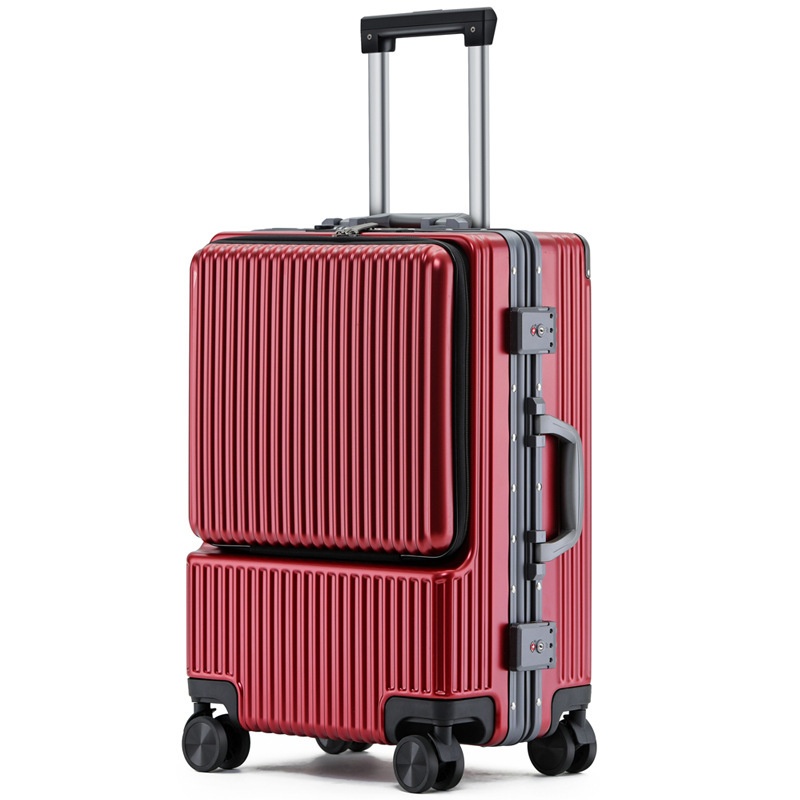 PCSuitcase26 Inch Front Opening Boarding Case Multifunctional Suitcase Password Box Female Aluminum Frame Trolley Case Sturdy