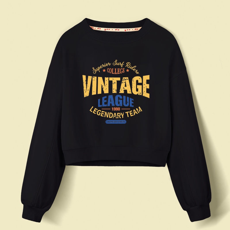 Chic Hong Kong Style Design Short Sweatshirt Thin Loose Top Jacket