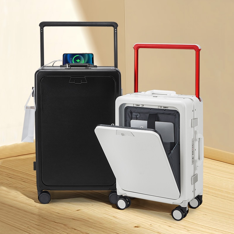 Wide Trolley Suitcase20 Inch Boarding Suitcase High Value Aluminum Frame Password Box Universal Wheel PCDurable Trolley Case