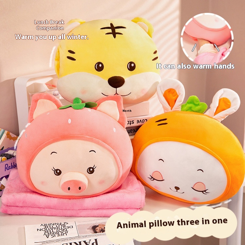 Cartoon Pillow Blanket Two In One Nap Pillow Office Car Pillow Quilt Dual-purpose Pillow Quilt Air Conditioning Blanket