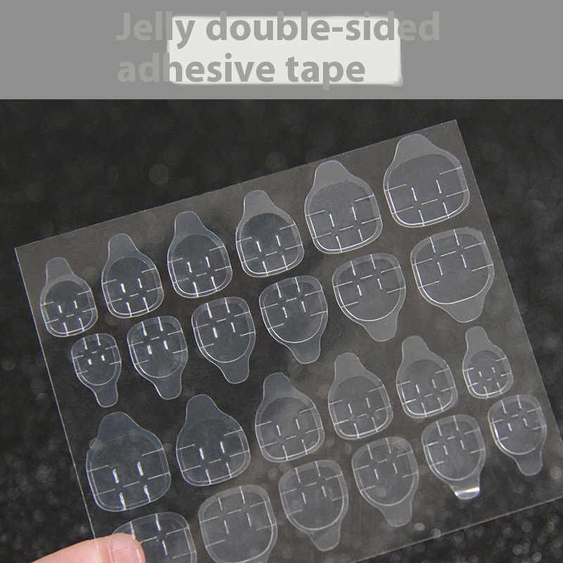 Nail Art Jelly Glue Double-sided Adhesive Waterproof Indentation Transparent Invisible Wear Nail Piece False Nail Glue Sticker Thickened24 Pieces