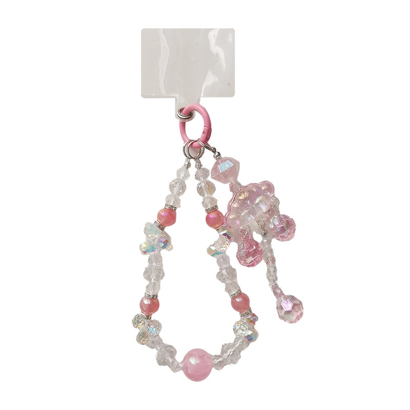 Crystal Pendant Hanging Chain Bracelet Mobile Phone Lanyard Short Handmade Beaded Chain