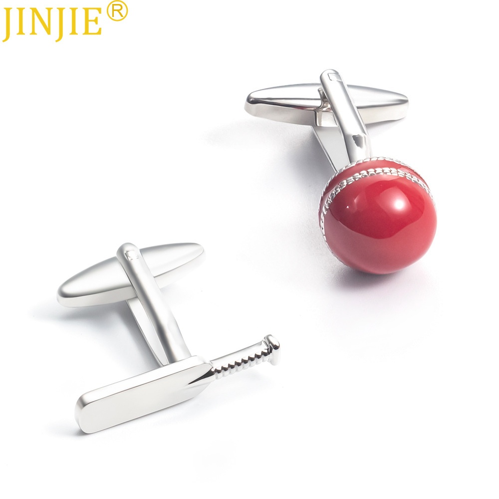 Electroplating Paint Red Ball Metal Cufflinks Foreign Trade Men's French Shirt Cufflinks