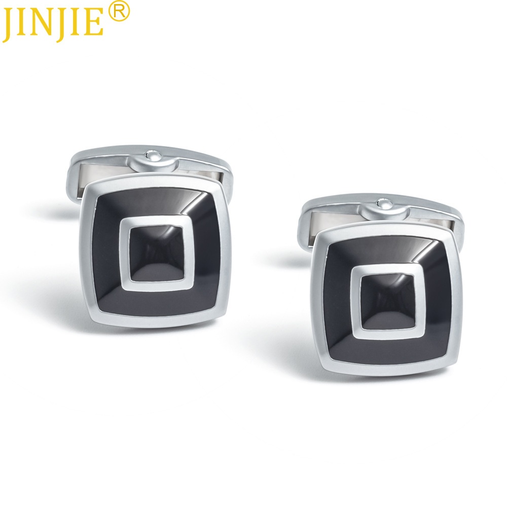 High-end Men's Round-shaped Enamel Cufflinks Versatile Simple Business Cufflinks Cufflinks