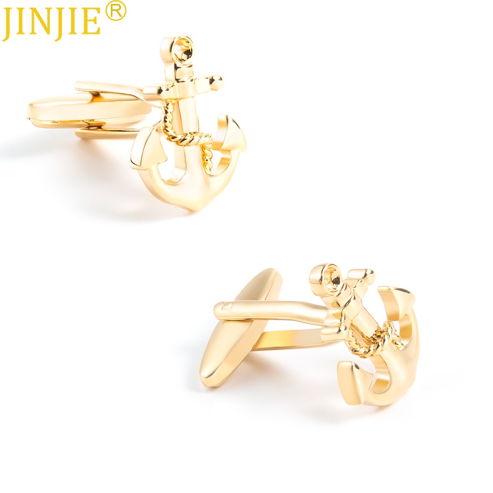 Electroplating Gold Anchor Copper Metal Cufflinks Foreign Trade Men's French Shirt Cufflinks