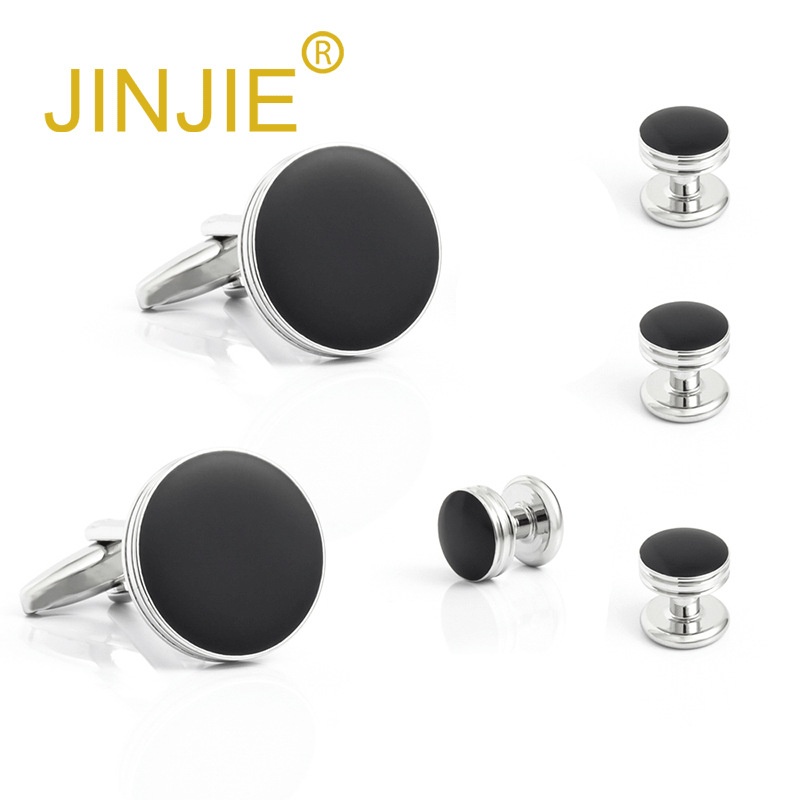 High-grade Black Onyx Men's Cufflinks Suit Versatile Tuxedo Dress Cufflinks Fashionable French Shirt Cuff Nails