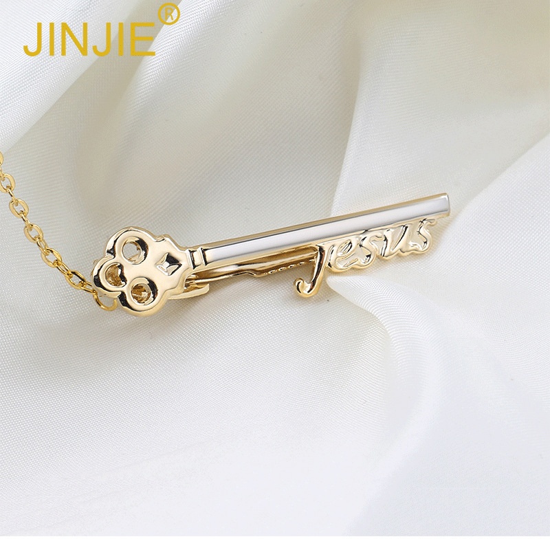 Interesting Key Shape Metal Tie Clip Foreign Trade Men's Business Professional Leisure Copper Tie Clip