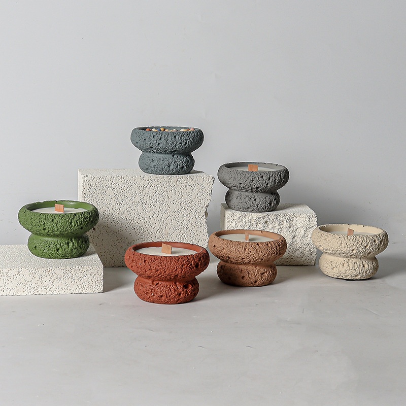 Wind Light Luxury Cement Aromatherapy Candle Empty Cup High-end Indoor Lasting Romantic Scented Candle Container Cup