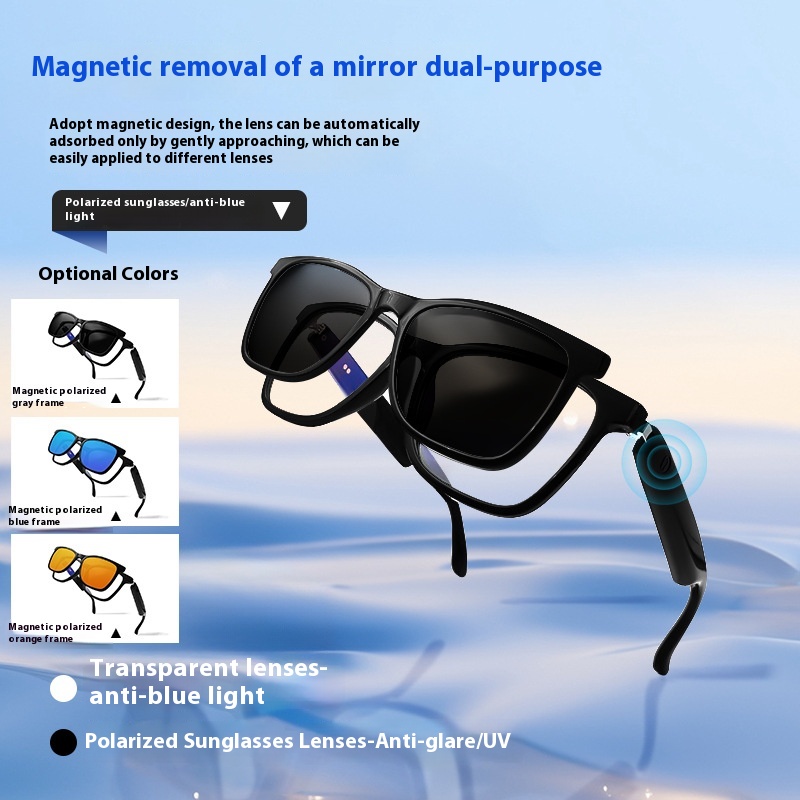 Bluetooth Glasses,Smart Glasses,Driving,Listening To Music,Talking On The Phone,Sunglasses,Interchangeable Myopia Lenses,Polarized Sunglasses
