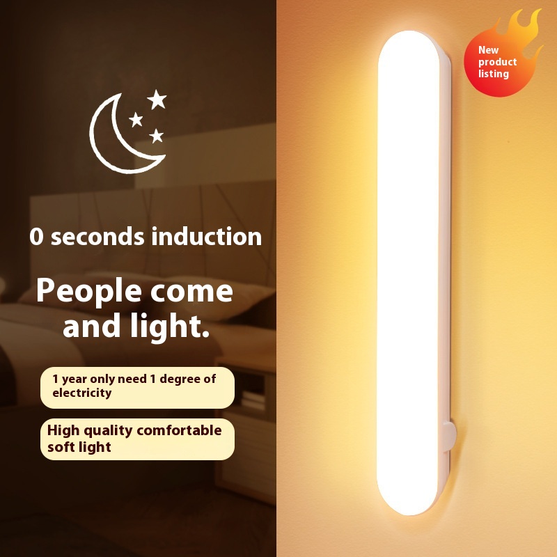 Human Body Induction Magnetic Absorption Traceless Light Control Rechargeable Wall Lamp Corridor Home Induction LEDNight Light