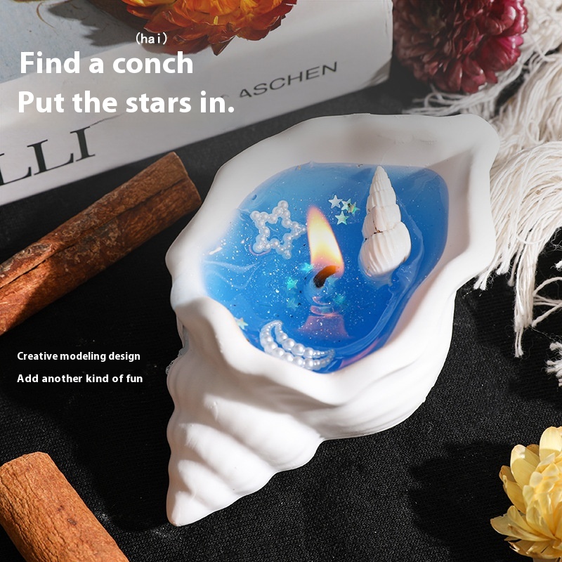 Ocean Wind Conch Scented Candle Handmade Jelly Candle Creative Gift Atmosphere Ornaments Island Cultural And Creative Souvenirs