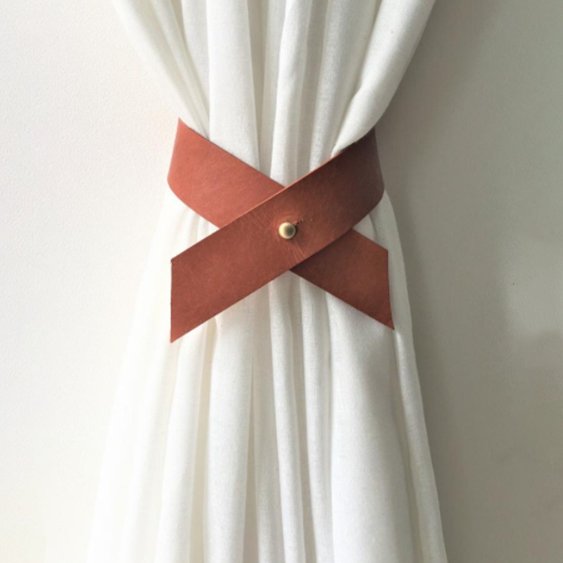 One-piece Leather Curtain Tie Without Punching Bow Curtain Buckle Home Door Curtain Decoration