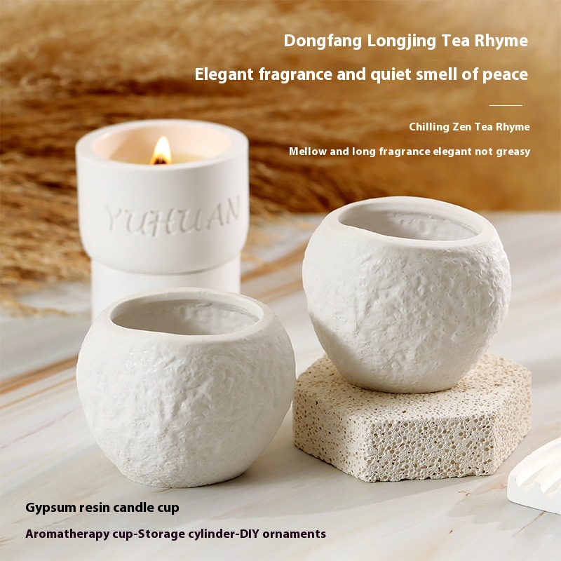 Aromatherapy Candle Empty Cup Resin Plaster Rock Cup Fragrance Desktop Ornaments Creative Ceramic Cup Decoration Niche Gift