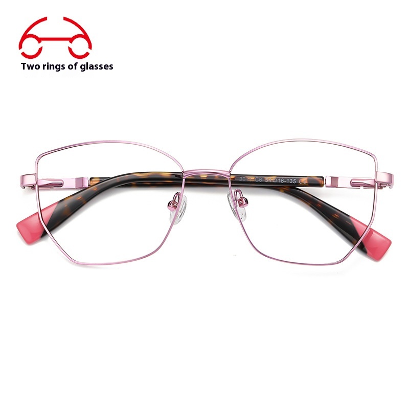 Two Circles Ultra-light Female Glasses With Prescription Korean Style Retro Frame Anti-blue Light Glasses