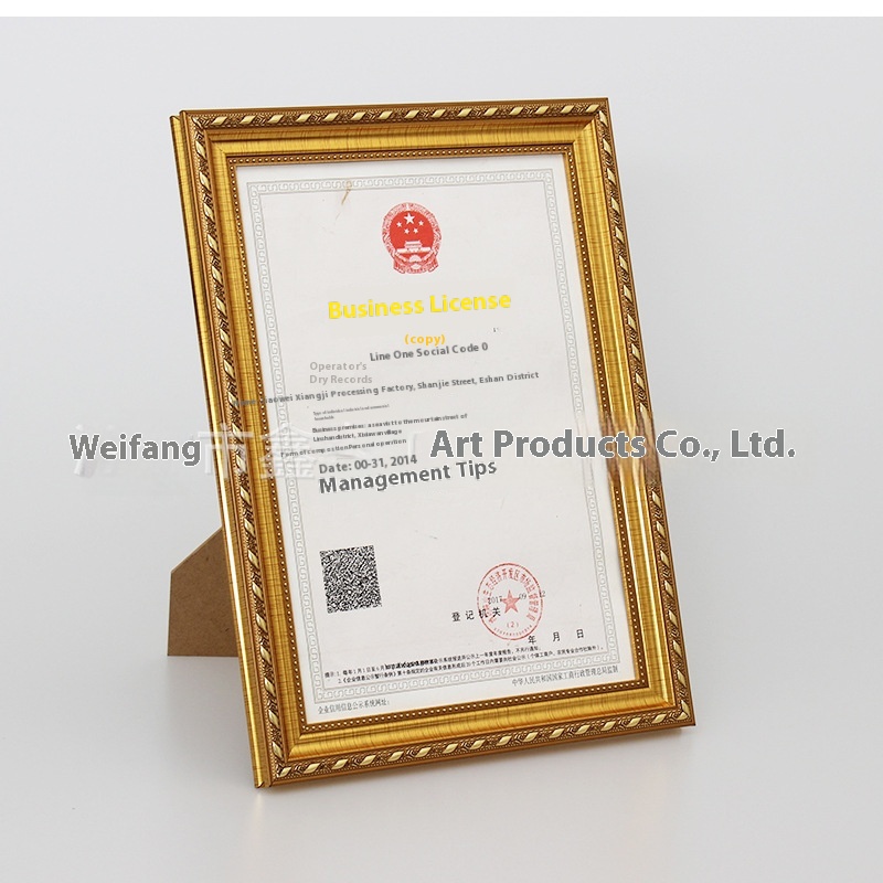 American Photo Frame Gold PSFoam Photo Frame78 Inch Children's Picture Frame A4 License Patent Certificate Table Frame A3 Wall Hanging