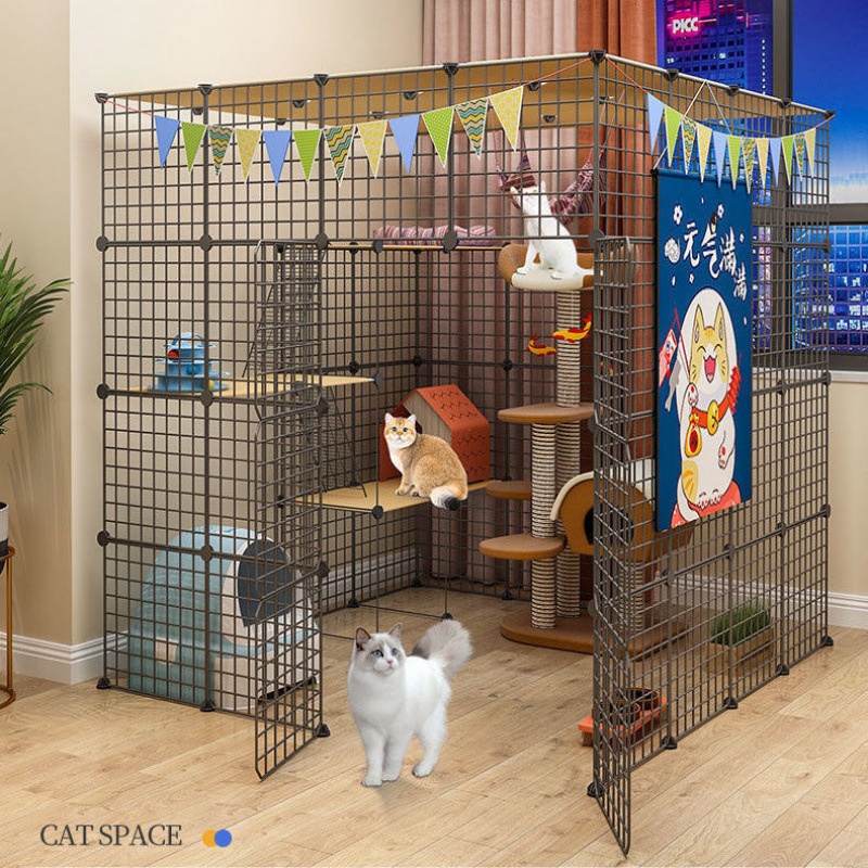 Cat Cage Super Large Free Space Villa Home Cat House Luxury Large Pet Cat Cage With Toilet