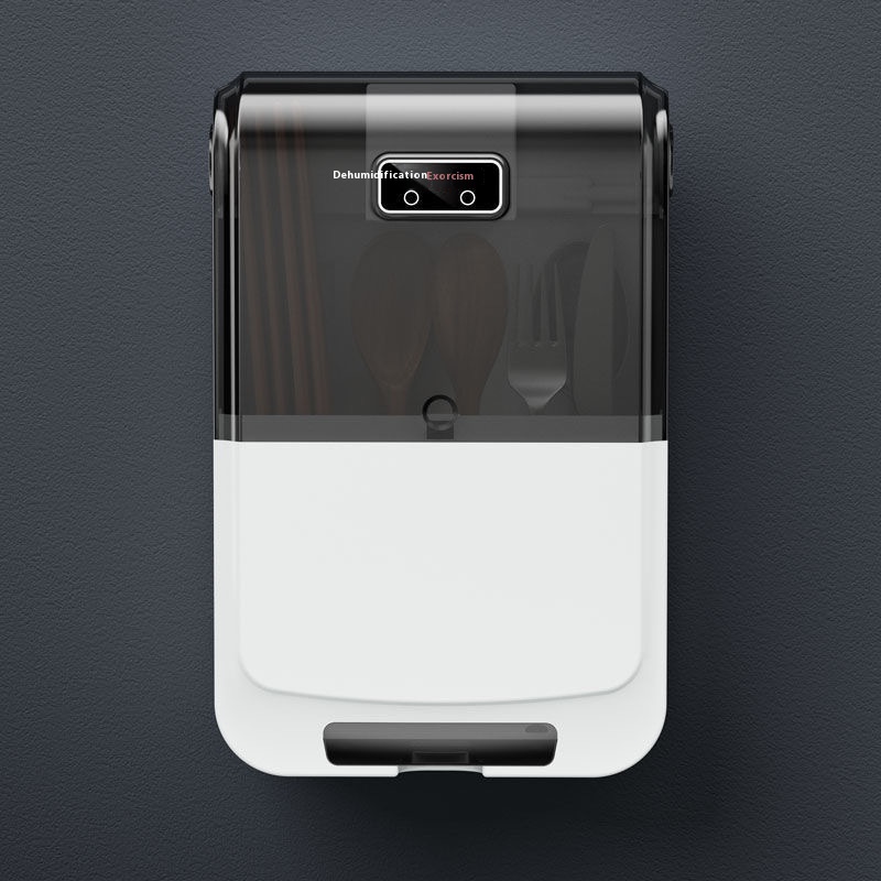 Disinfection Chopsticks Tube Intelligent Hanging Punch-free Home Black Technology Chopsticks Cage Ultraviolet Sterilization Wall Tableware Storage Box