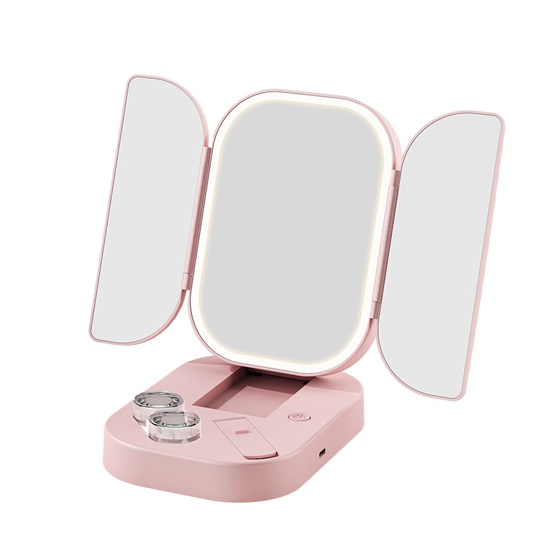 SLEDBeauty Mirror Folding Makeup Mirror With Fill Light Desktop Charging Beauty Small Mirror Vanity Mirror