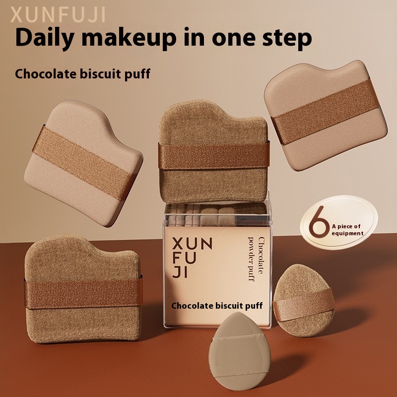 Chocolate Biscuit Powder Puff Air Cushion Flocking Powder Puff Mini Thumb Slippers Makeup Concealer Makeup