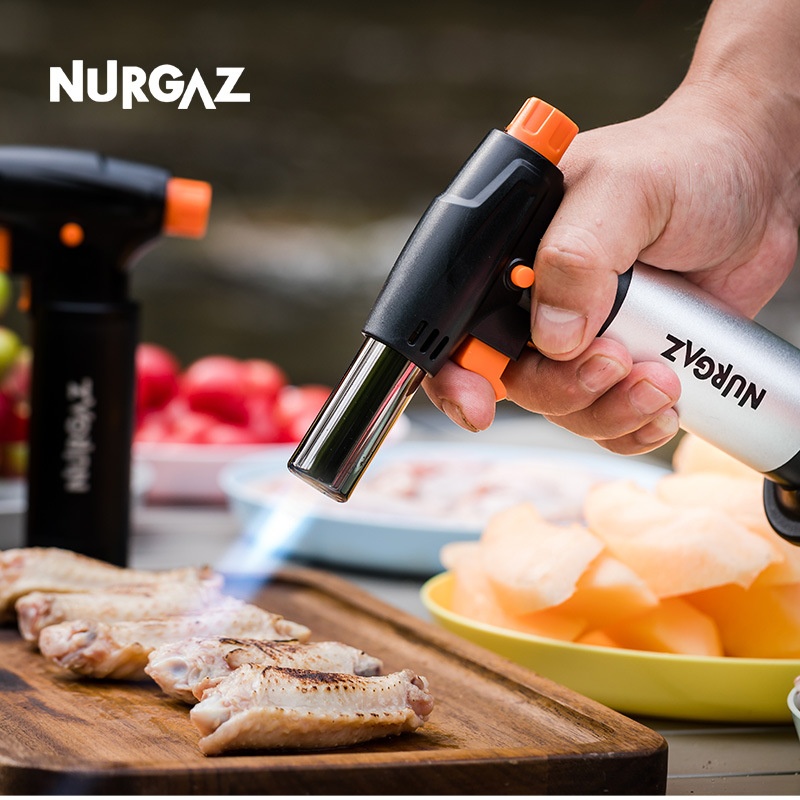 NURGAZOutdoor Portable Ignition Gun Straight Into The Flamethrower Welding Gun Barbecue Kitchen Lighter Baking Ignition