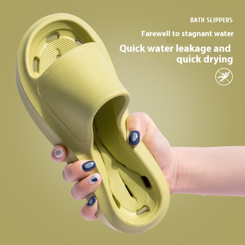 Bathroom Slippers Women Summer Indoor Home Style Water Leakage Quick-drying Bath Anti-slip Household Eva Slippers Men