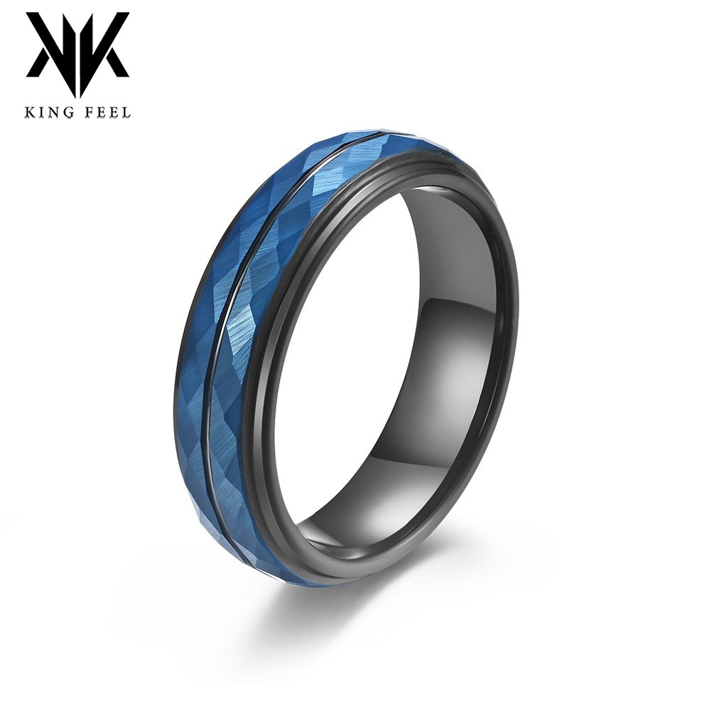 Diamond-shaped Tortoise-face Black And White Two-color Tungsten Steel Ring,Super Hard Tungsten Gold,Temperament And Literary Men's Ring Pinky Ring
