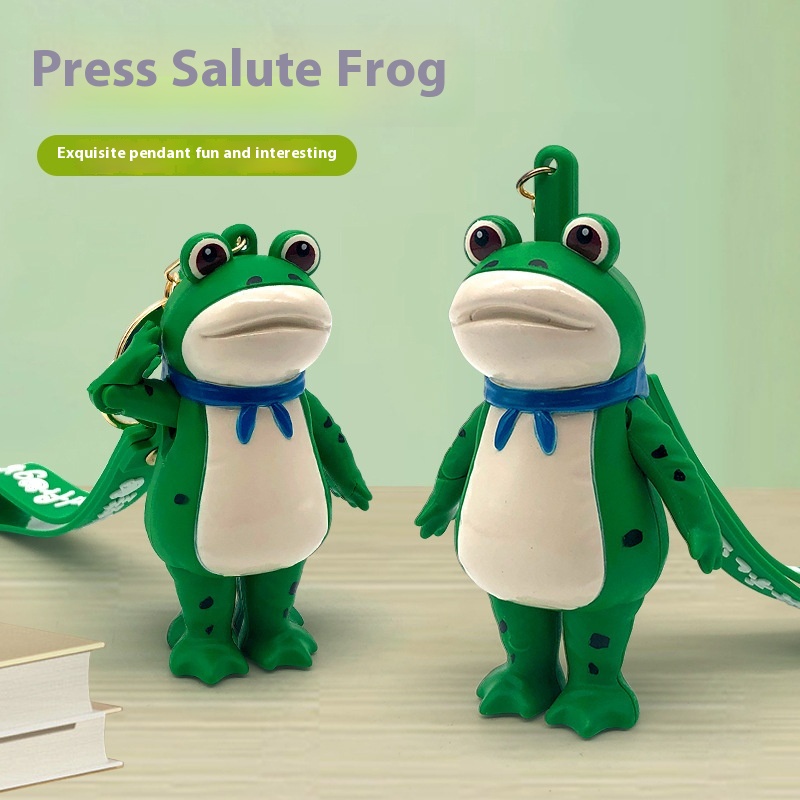 Popular Internet Celebrity Gift Frog Ornaments Bag Keychain Pendant Cartoon Press Cute Frog Doll Decompression Toy