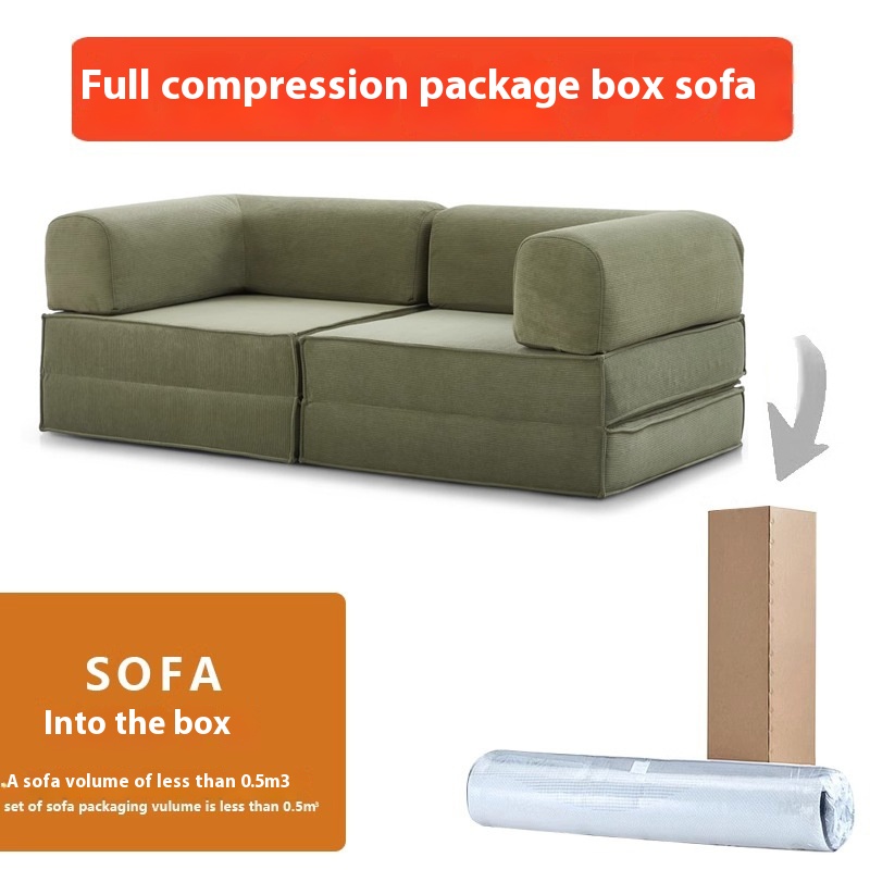 Foreign Trade Modern Simple Bedroom Sofa Living Room Vacuum Compression Corduroy Fabric Sofa Module Folding Sofa Bed