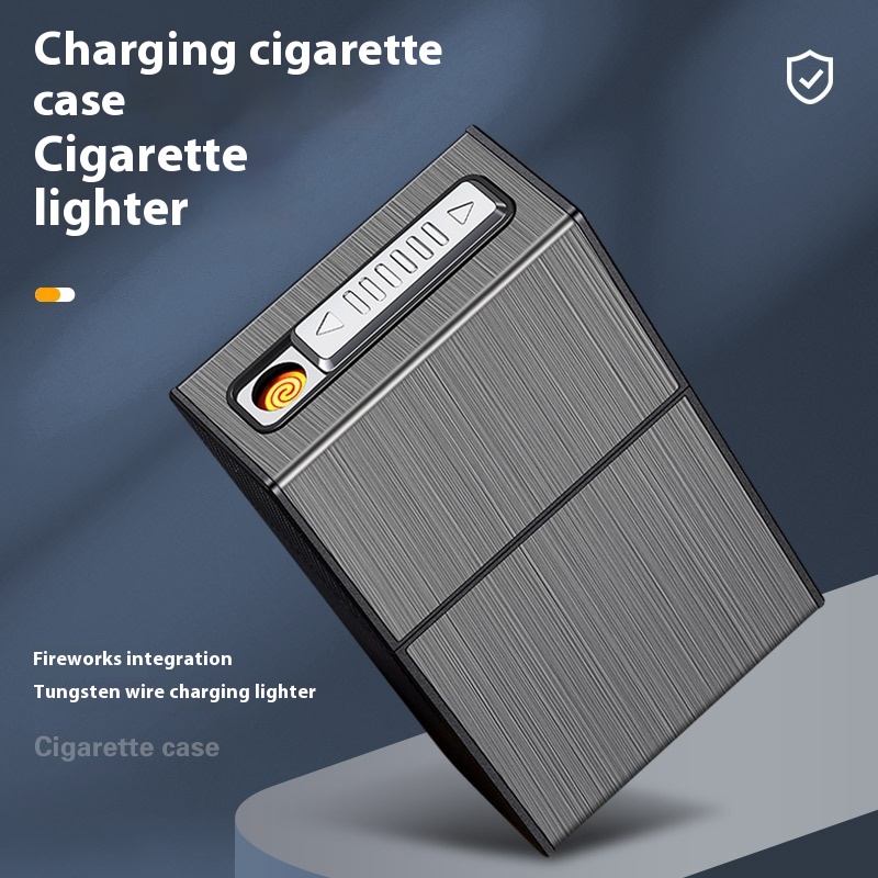 HB207 Coarse Cigarette20 Pack Charging Cigarette Case Integrated Cigarette Case Lighter USBCharging Cigarette Case