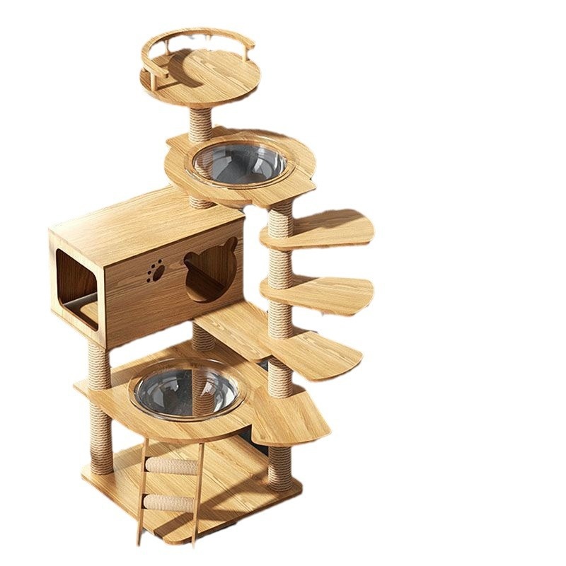 Cat Climbing Frame Cat Nest Sisal Cat Tree Integrated Four Seasons Universal No-Occupying Multi-Layer Jumping Space Capsule Special For Short-Footed Cats