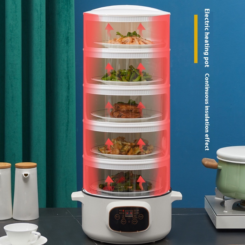 Ulated Vegetable Cover Electric Heating Household Multi-layer Sliding Door Dust And Fly Proof Food Table Cover Leftovers Artifact