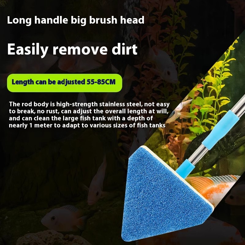 Fish Tank Brush Cleaning Long Handle No Dead Angle Cleaning Artifact Cleaning Tool Scrubbing Glass Inner Wall Special Algae Removal Brush