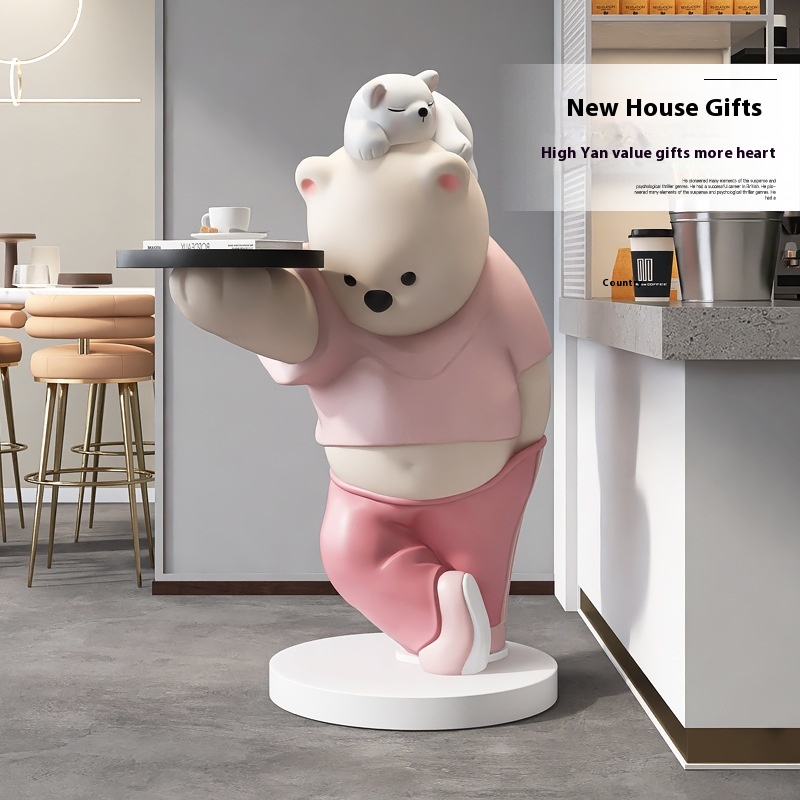 Large Bear Floor Ornament For The Living Room–AHome Decor Storage Tray For TVCabinets And Beside The Sofa.