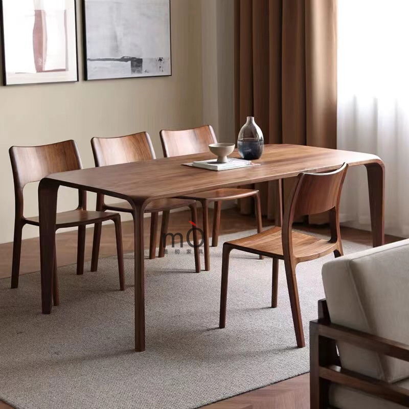 Antique North American Black Walnut Dining Table All Solid Wood Rectangular Household Log Mortise And Tenon Dining Table Desk Dining Table