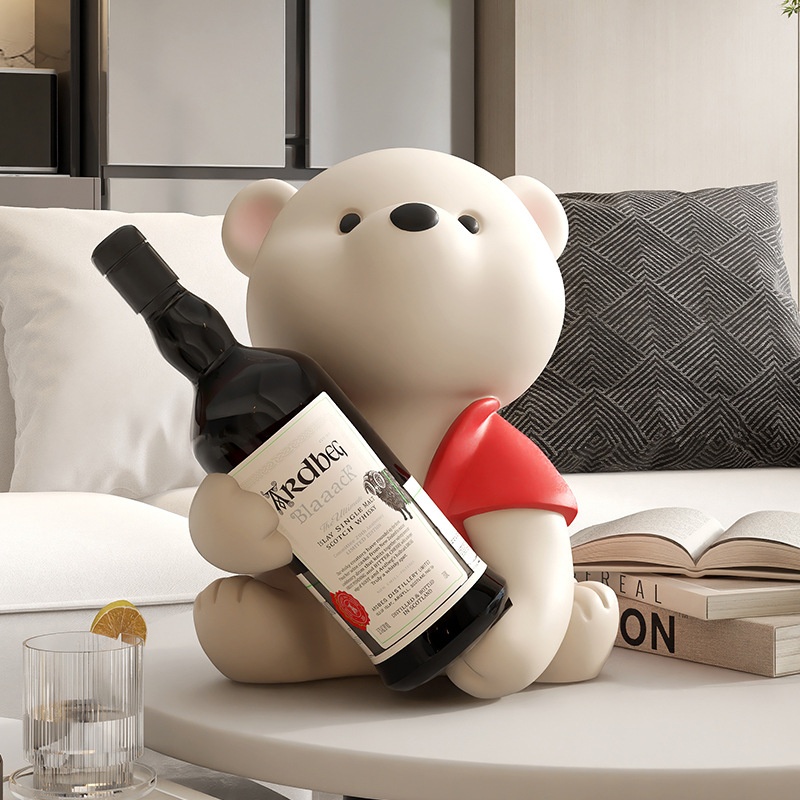 Cartoon Bear Red Wine Rack Ornament–Home Decor For Wine Cabinets,Dining Sideboards,And Cabinets.