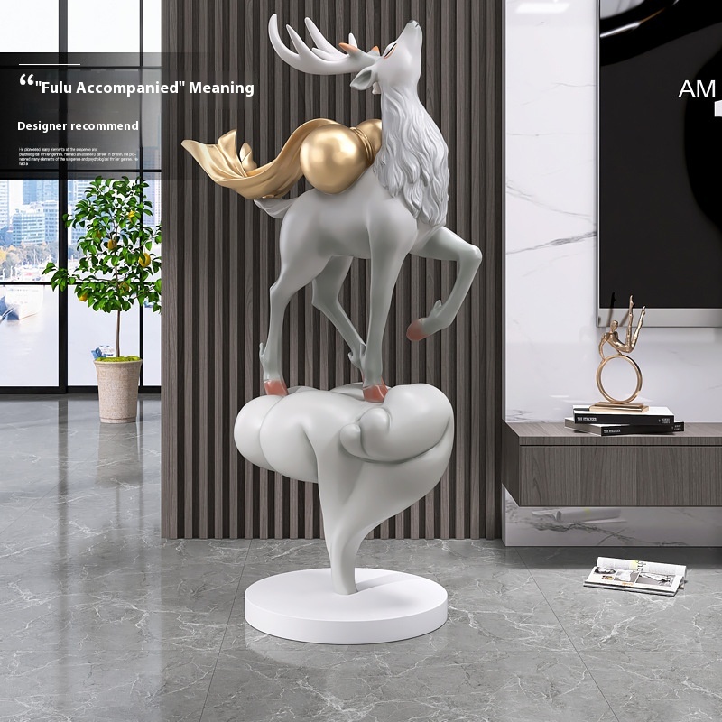 Large Moose Floor Sculpture–ALuxurious And Grand Home Decor Piece For The Living Room And Entryway