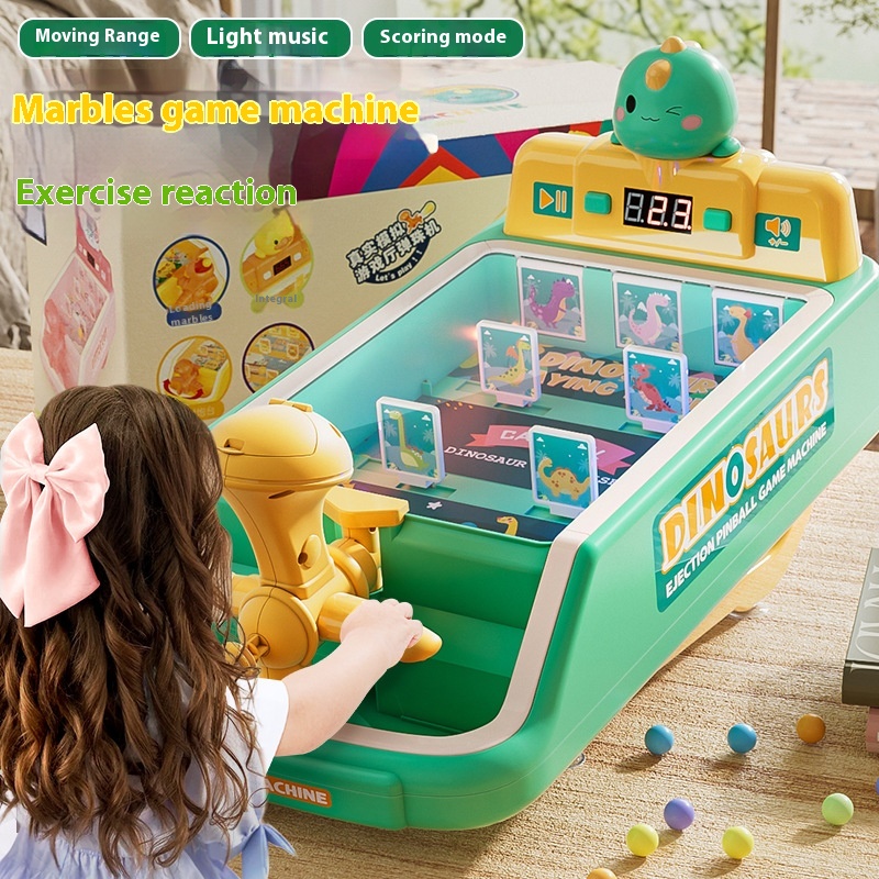 Children's Large Dinosaur Pinball Machine Mini Household Electric Pinball Shooting Desktop Game Machine Toy Gift