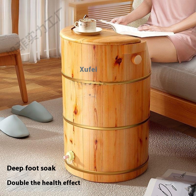 Xufei Household High-depth Foot Soaking Barrel Wooden Barrel Over Knee Over Leg Fumigation Barrel Deep Barrel Foot Bath Foot Soaking Barrel Foot Therapy Shop List