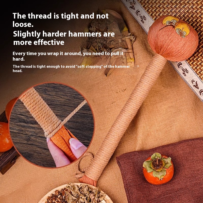 Mugwort Health Hammer Long Meridian Knocking Massage Hammer Shoulder Neck Back Legs Whole Body Acupoint Pure Pat Home Moxibustion Hammer