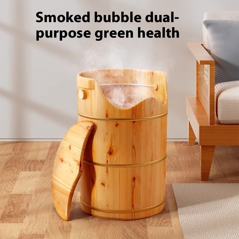 Foot Bucket Winter High And Deep Bucket For Calf Health And Ulation Foot Bath Bucket Household Solid Wood Fumigation Bucket Foot Washing Bucket Wooden Bucket