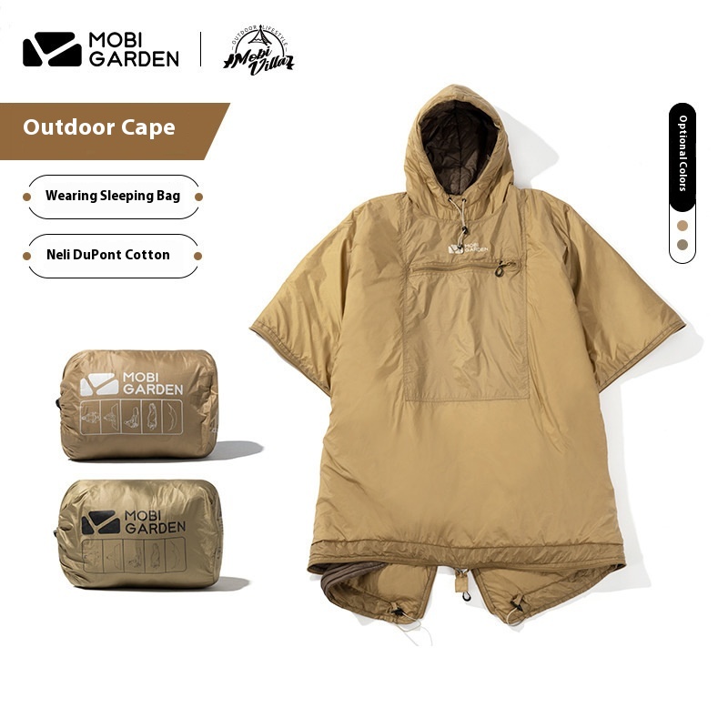 Mugodi Sleeping Bag Outdoor Camping Cold Wearable Cloak Cold Cotton Adult Warm Portable Quilt By Month