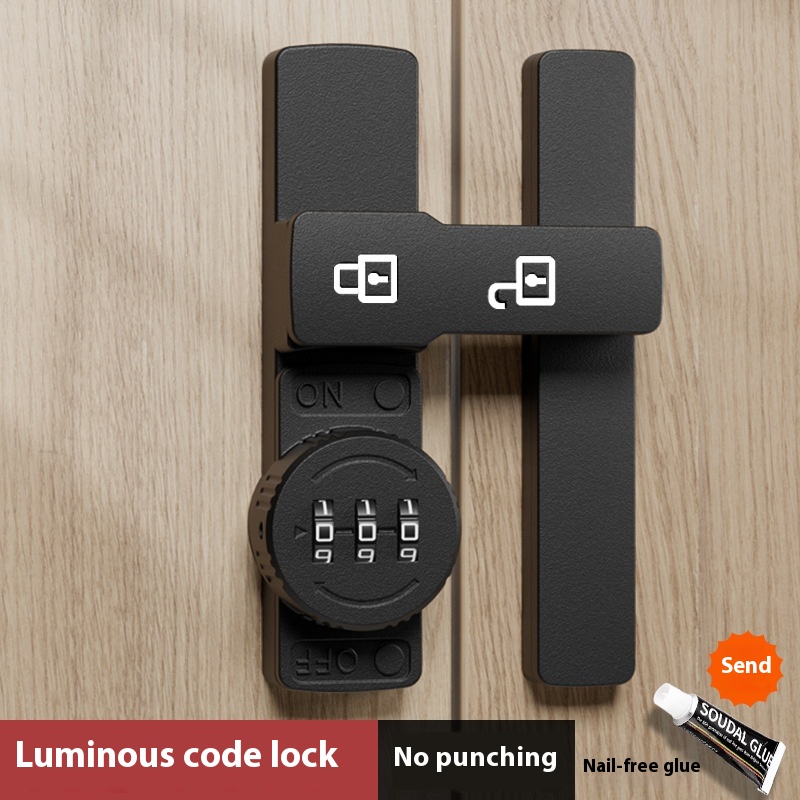 Punch-free Password Lock Drawer Lock Double Cabinet Door Lock Refrigerator Lock Lock Wardrobe Anti-theft Lock Shoe Cabinet Lock File Cabinet Lock