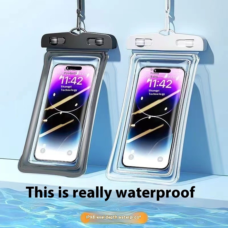 Touchscreen Mobile Phone Waterproof Bag Swimming Self-sealing Sealed Bag Seaside Diving Shooting Drifting Transparent Waterproof Mobile Phone Case