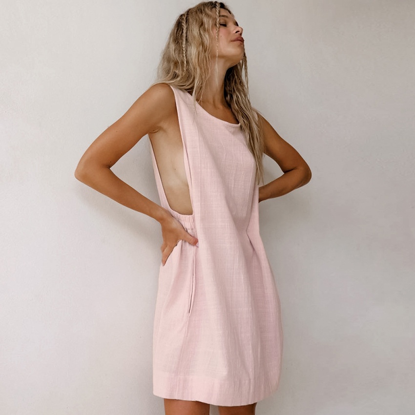 Europe And The United States Summer Sleeveless One-body Loose Nightgown Fashion Casual Comfortable Ladies Home Clothing