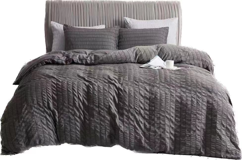 Home Textile Seersucker Quilt Cover Pillow Bedding Bedding Set