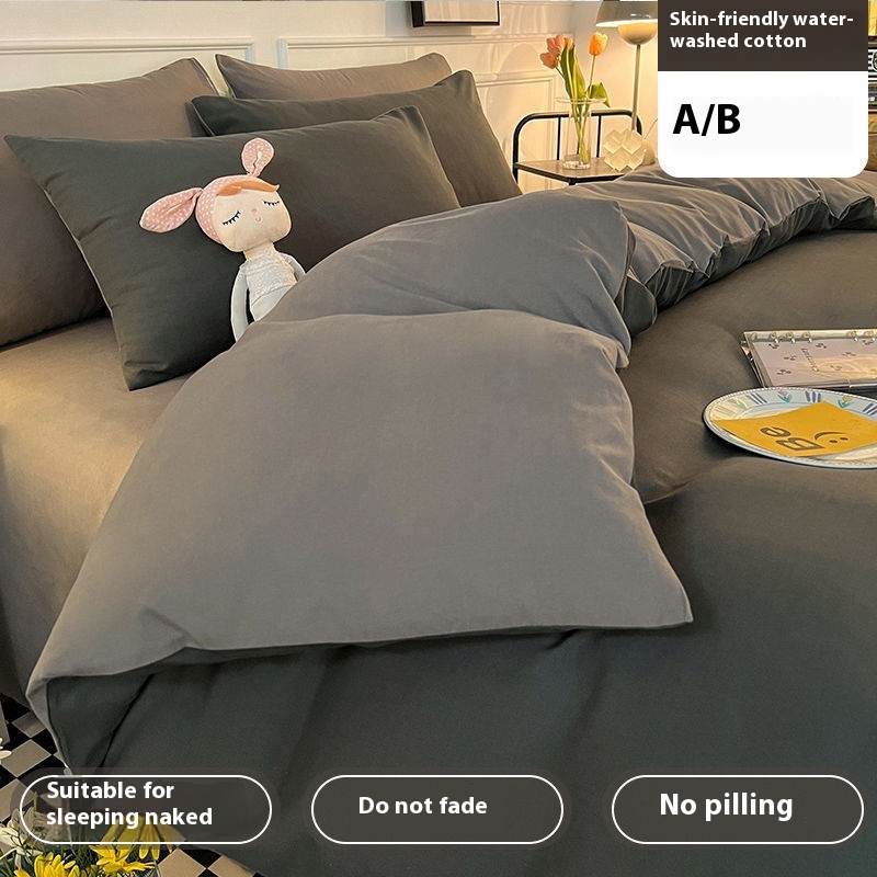 Quilt Autumn And Winter Quilt Four-piece Bed Sheet Quilt Cover Pillow Dormitory Full Set Single Three-piece Bed