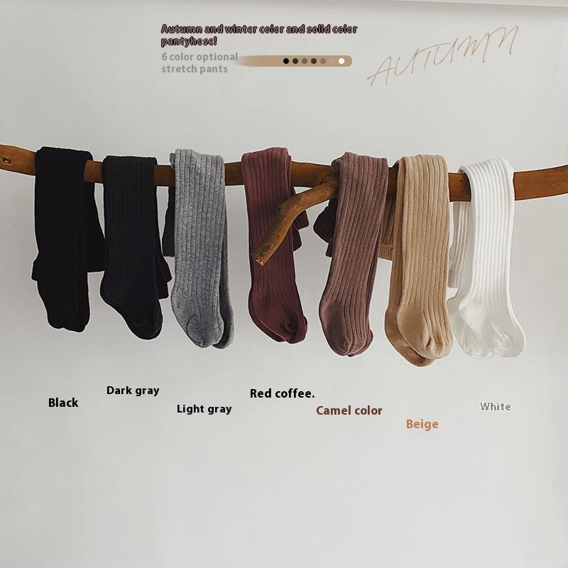 Children's Pantyhose Baby Socks Girls Children's Clothing Autumn White Pit Stripe Dance Bottom Baby Pantyhose