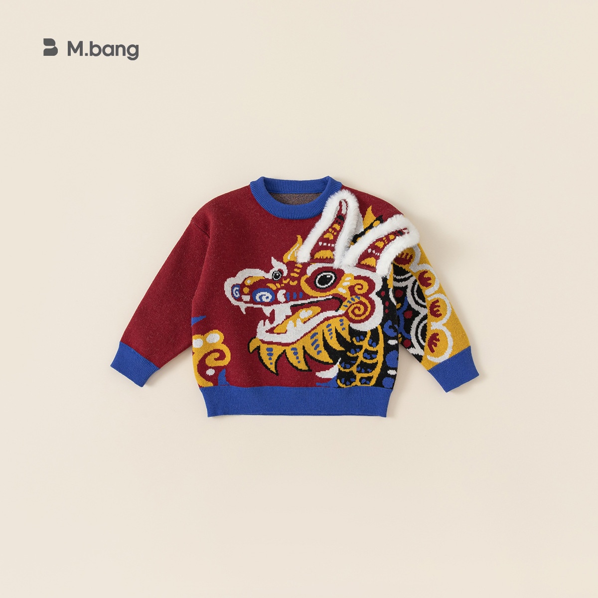 Babycity Children's Sweater Boy Red Dragon Year Year Greetings Clothes Girl Autumn And Winter Children's Clothing DY83148