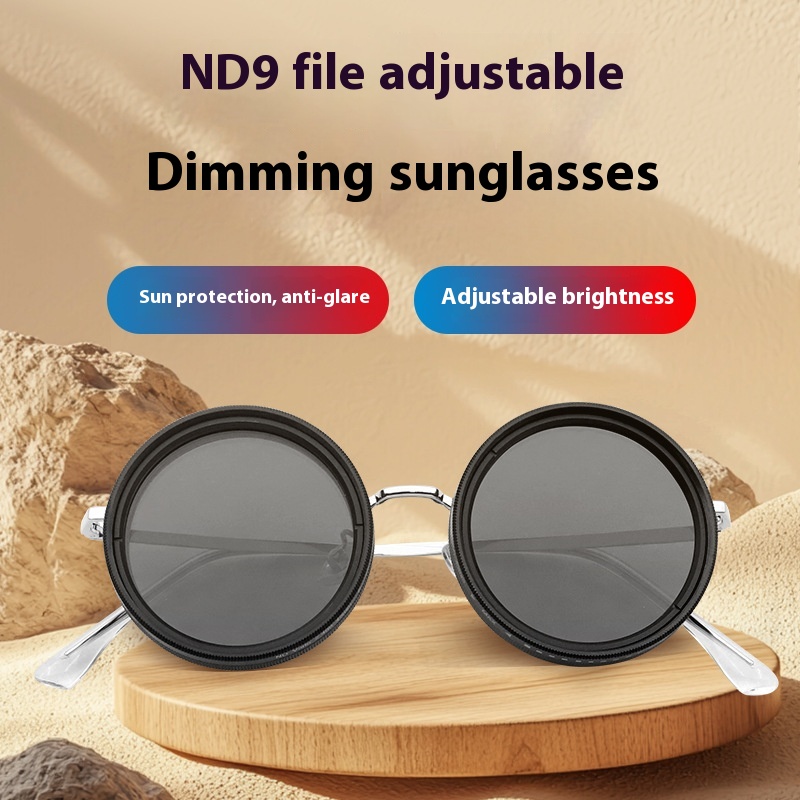 ND9 Adjustable Dimming Glasses UV-resistant Personalized Polarized Sunglasses ND2-400 Fishing Retro Sunglasses Adjustable