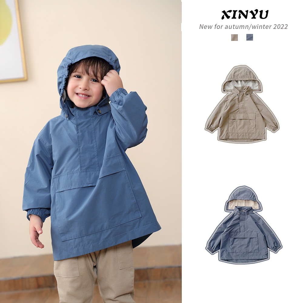 Xinyu Boy Baby Ks Windproof Jacket Assault Clothing Spring Children's Waterproof Hooded Jacket Windbreaker